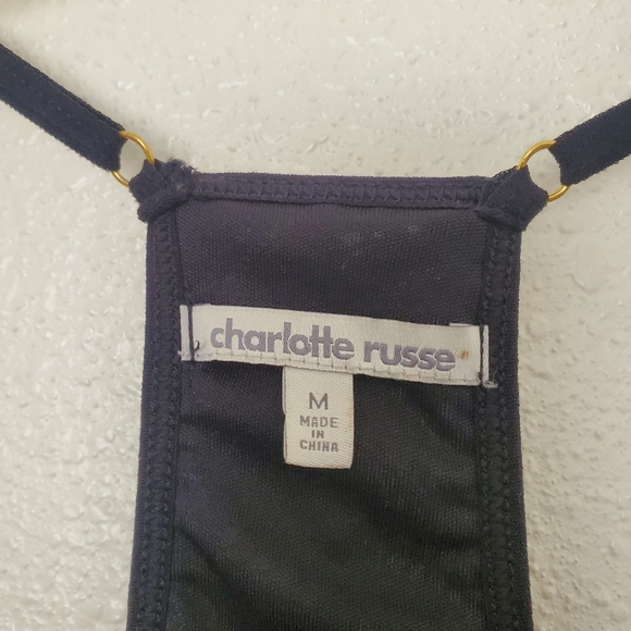 Charlotte Russe Dress Lace Bohemian  Black Floral Maxi Dress Size M - Picture 5 of 13